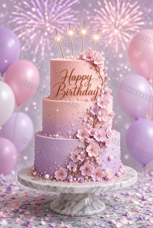 Lavender Celebration Bloom — watermarked preview