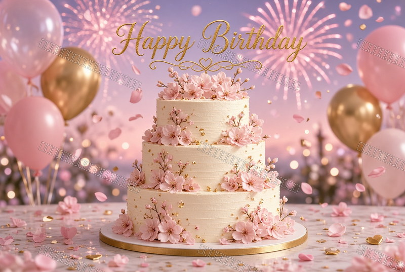 Golden Floral Celebration Bloom — Celebration — watermarked preview