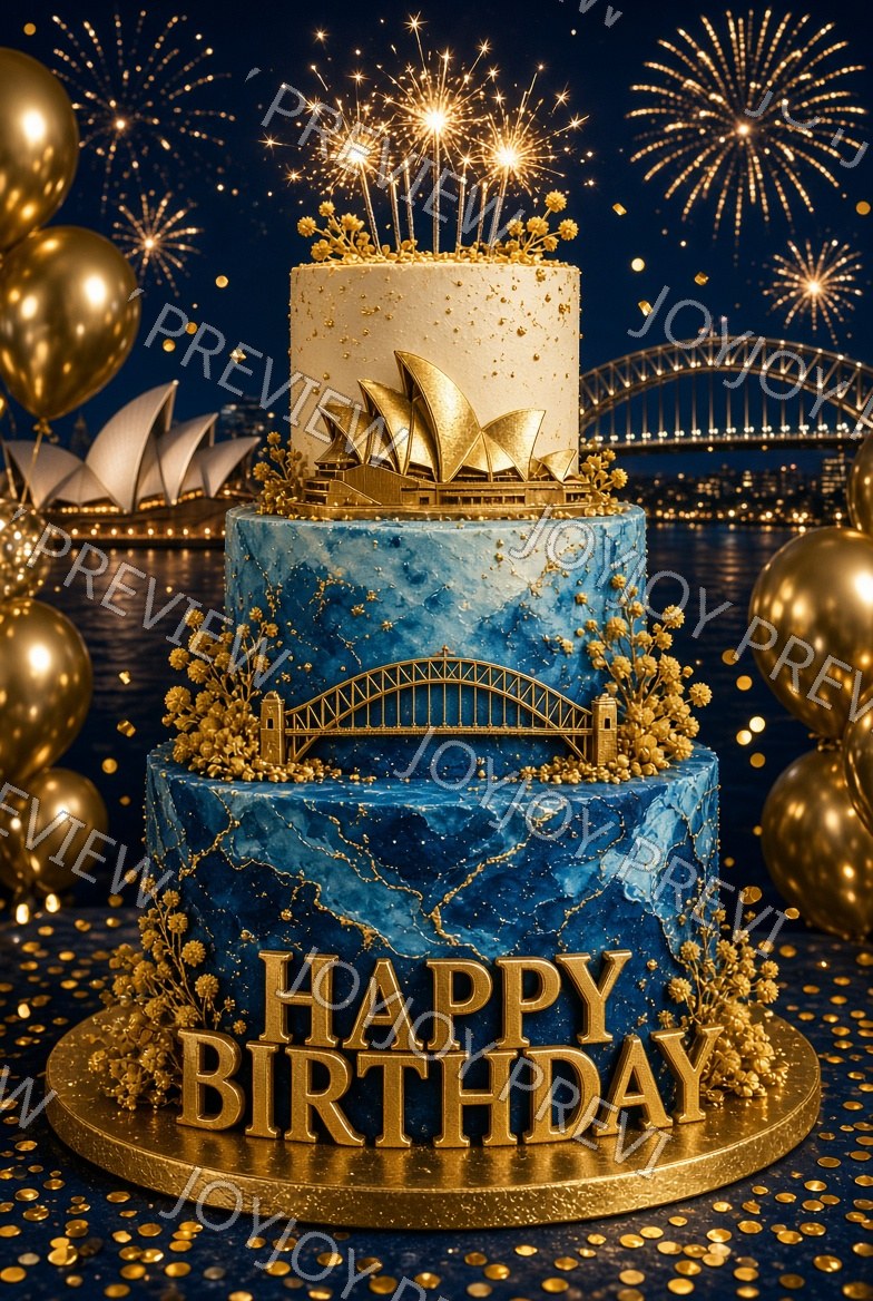 Vintage Birthday Glow — watermarked preview