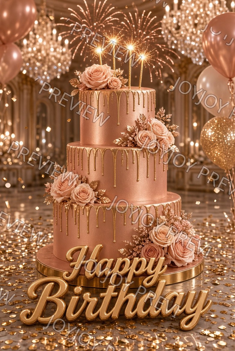 Rose Birthday Splendor — watermarked preview
