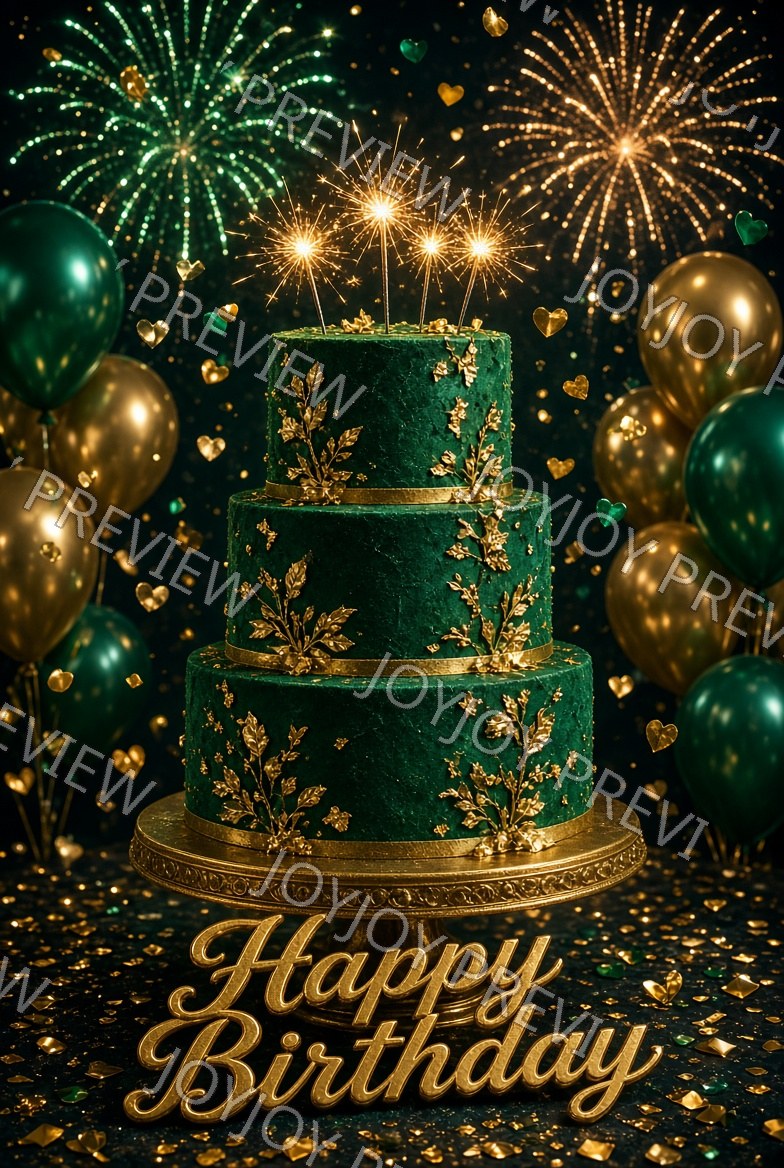 Midnight Art Deco Birthday Delight — watermarked preview