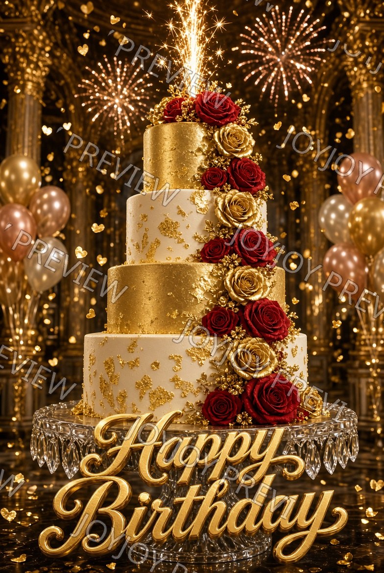 Chocolate & Gold Birthday Delight — Celebration — watermarked preview