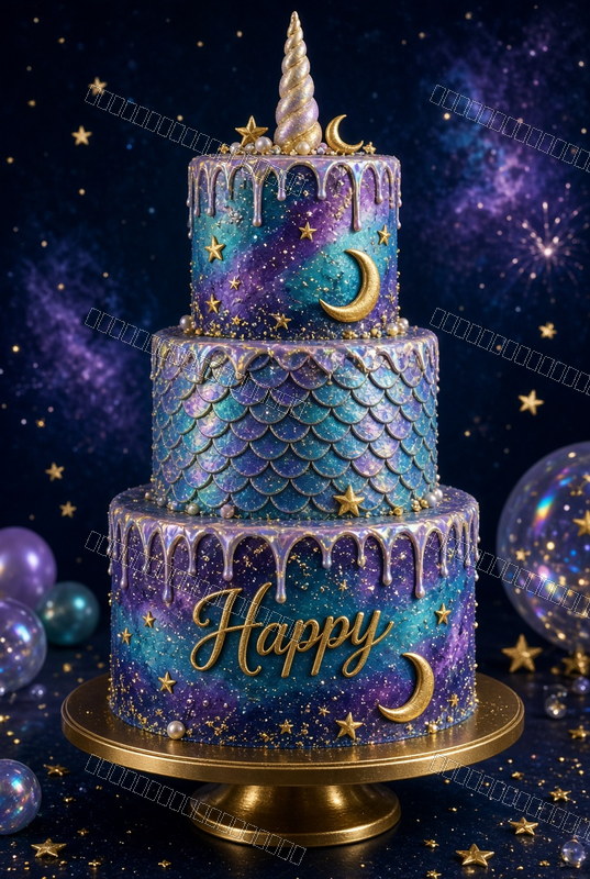 Galaxy Birthday Charm — Celebration — watermarked preview
