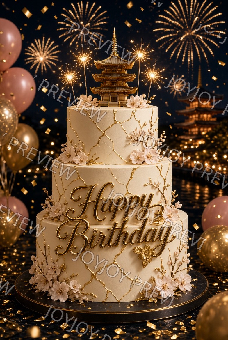 Champagne Birthday Wish — watermarked preview