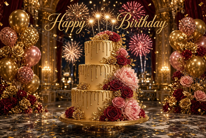 Golden Floral Celebration Moment — Celebration — watermarked preview